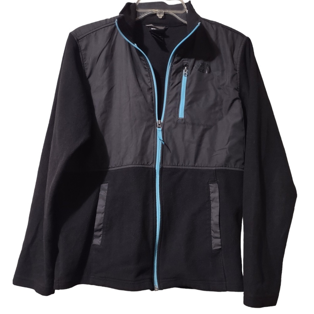 The North Face Jacket Boy's Size XL 18-20 Fleece Lining Full Zip 3 Pockets Black